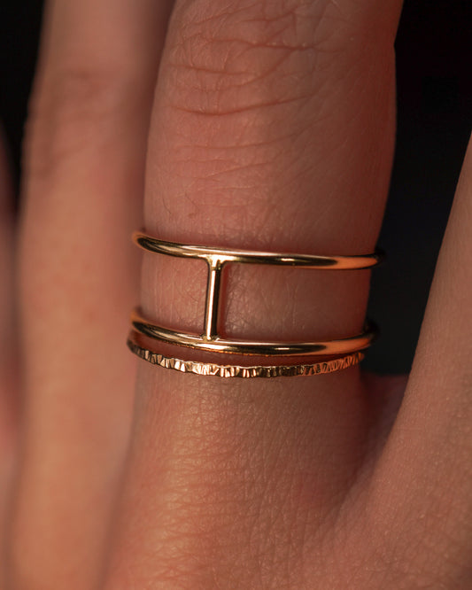 Sparkle Cage Set of 2 Stacking Rings, Gold Fill, Rose Gold Fill or Sterling Silver