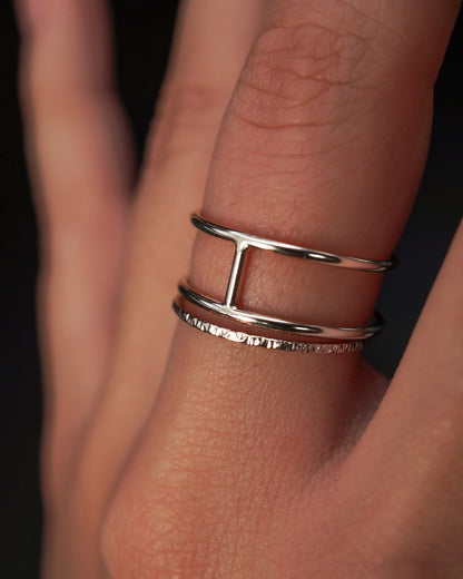 Sparkle Cage Set of 2 Stacking Rings, Gold Fill, Rose Gold Fill or Sterling Silver
