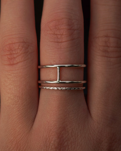 Sparkle Cage Set of 2 Stacking Rings, Gold Fill, Rose Gold Fill or Sterling Silver