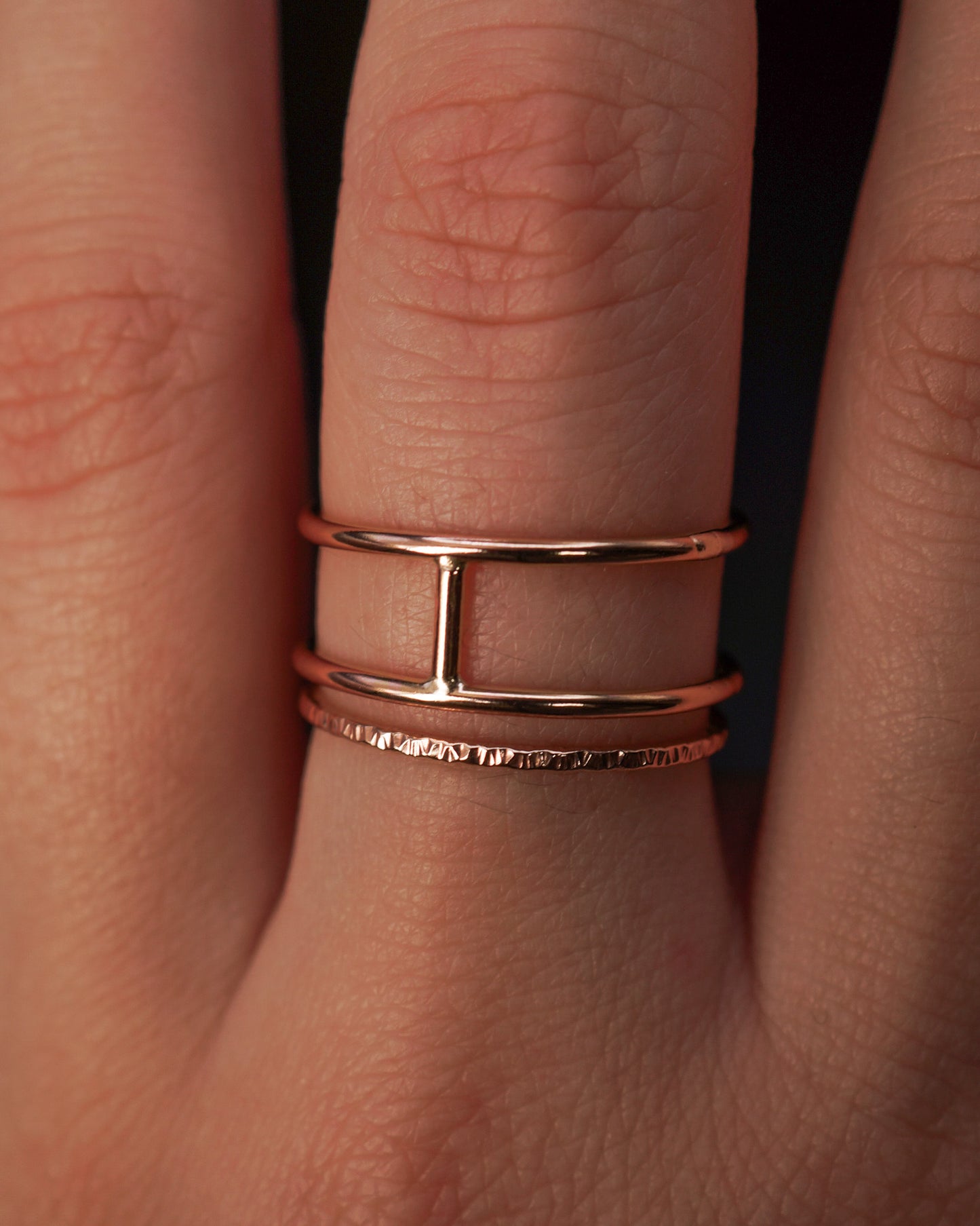 Sparkle Cage Set of 2 Stacking Rings, Gold Fill, Rose Gold Fill or Sterling Silver
