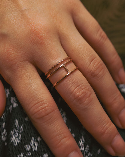 Sparkle Cage Set of 2 Stacking Rings, Gold Fill, Rose Gold Fill or Sterling Silver