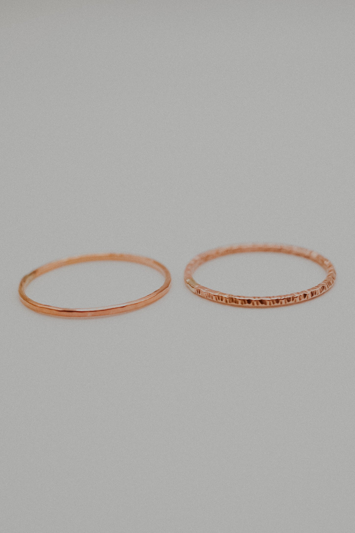 Sparkle Set of 2 Stacking Rings, 14K Rose Gold Fill