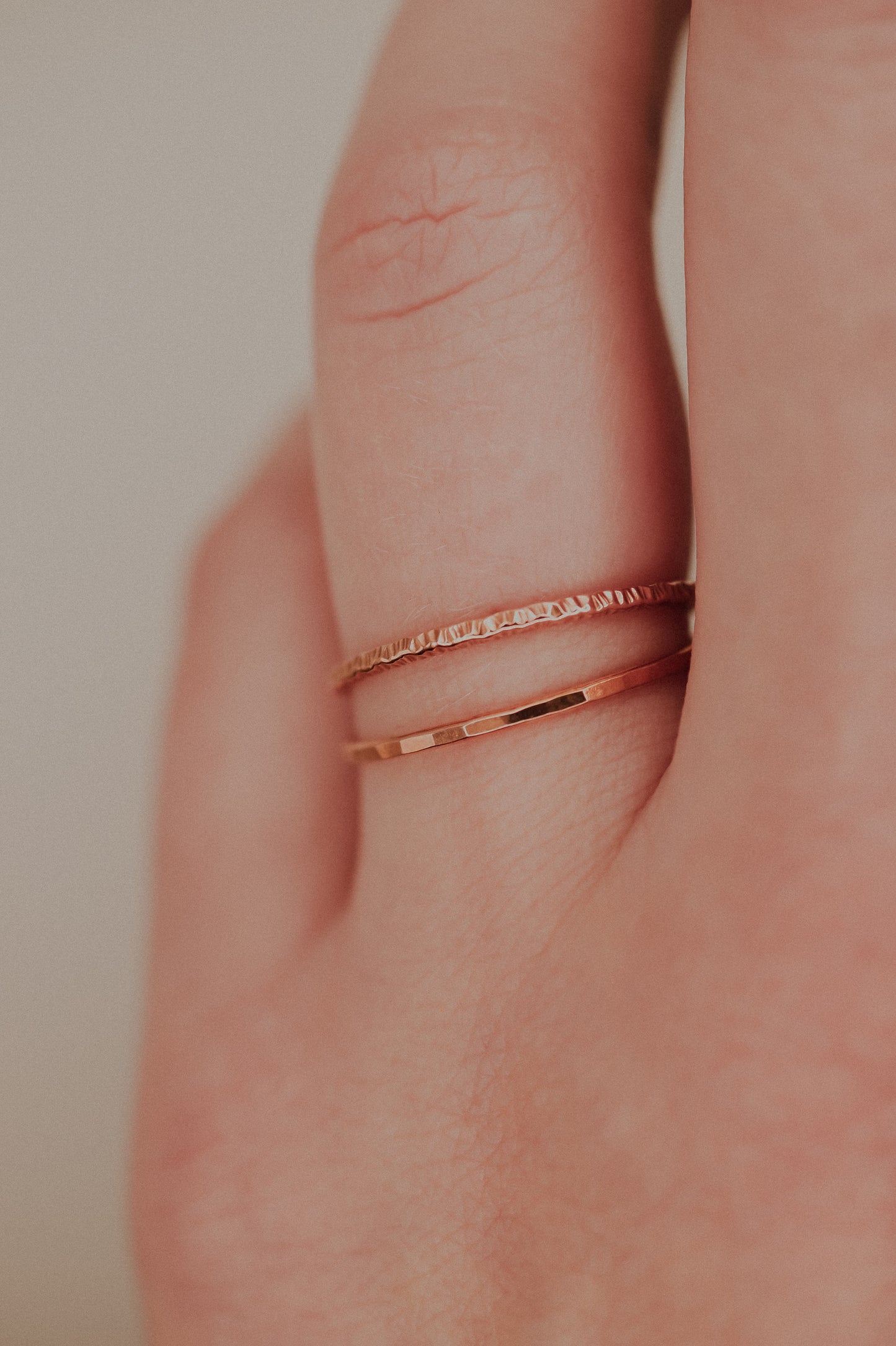 Sparkle Set of 2 Stacking Rings, 14K Rose Gold Fill