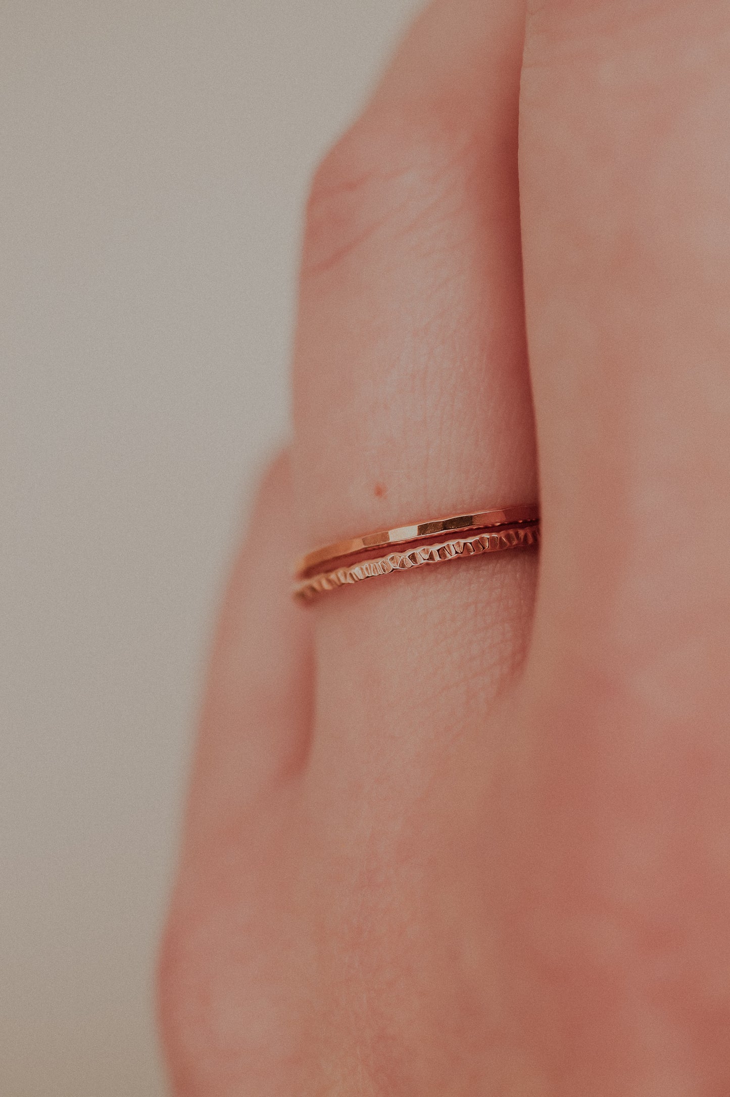 Sparkle Set of 2 Stacking Rings, 14K Rose Gold Fill