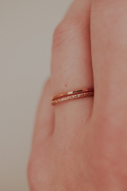 Sparkle Set of 2 Stacking Rings, 14K Rose Gold Fill
