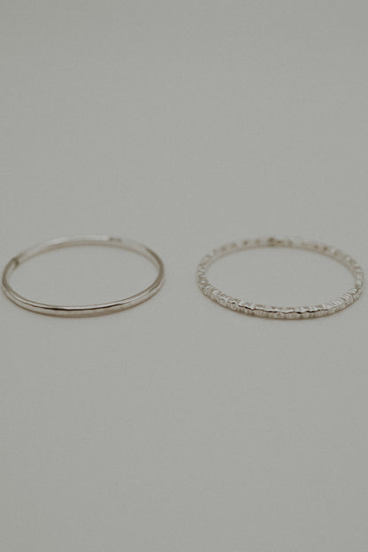 Sparkle Set of 2 Stacking Rings, Sterling Silver