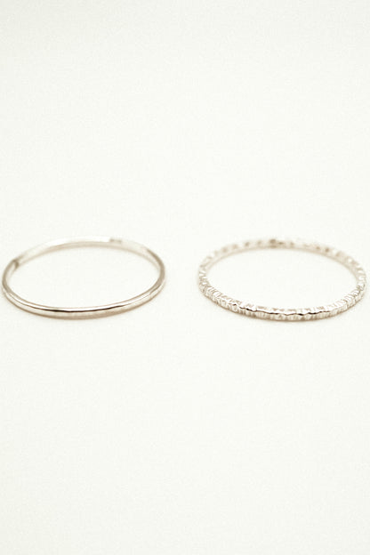 Sparkle Set of 2 Stacking Rings, Sterling Silver