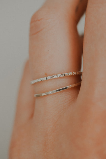 Sparkle Set of 2 Stacking Rings, Sterling Silver
