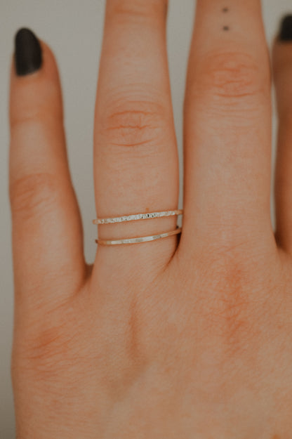 Sparkle Set of 2 Stacking Rings, Sterling Silver