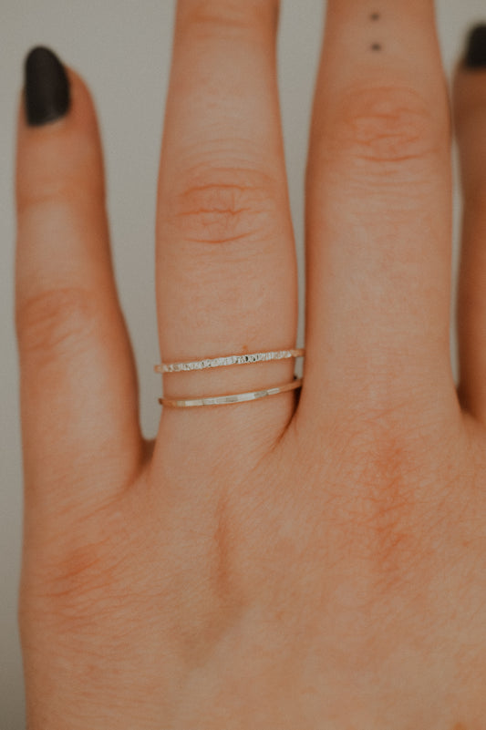 Sparkle Set of 2 Stacking Rings, Sterling Silver