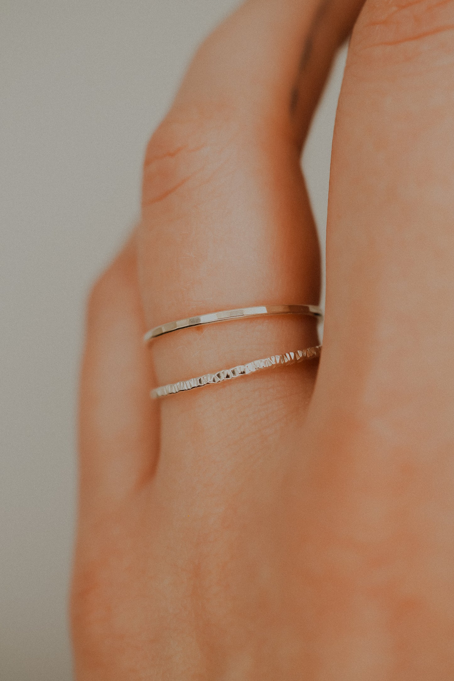 Sparkle Set of 2 Stacking Rings, Sterling Silver