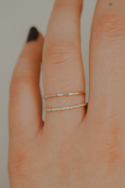 Sparkle Set of 2 Stacking Rings, Sterling Silver