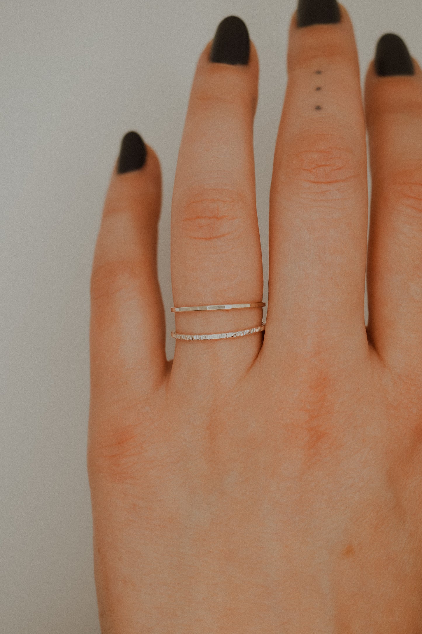 Sparkle Set of 2 Stacking Rings, Sterling Silver