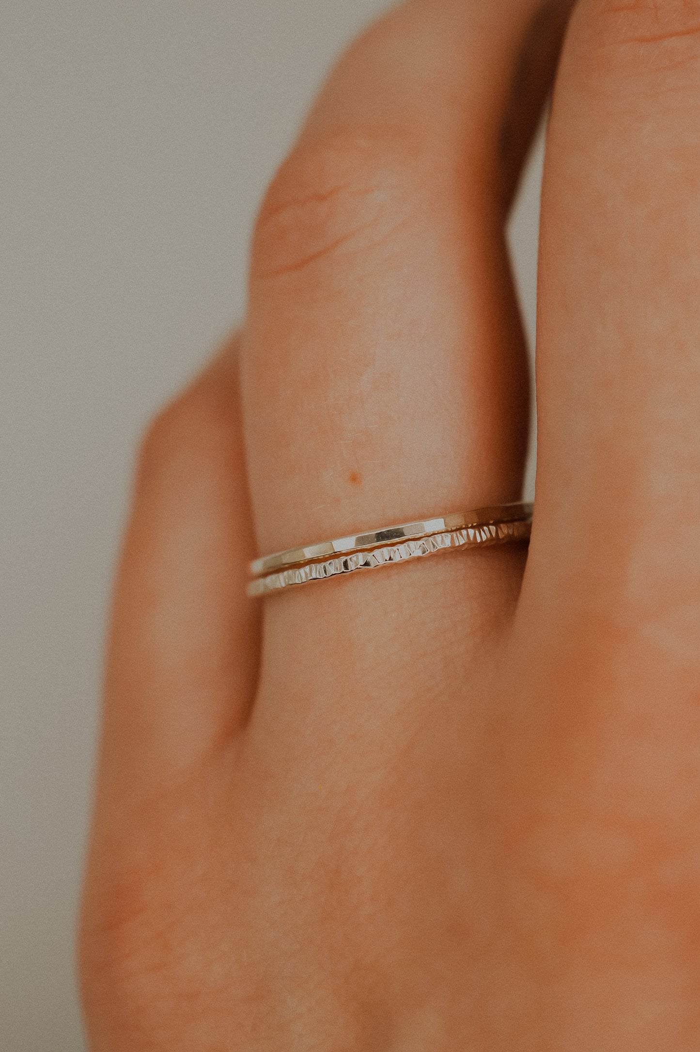 Sparkle Set of 2 Stacking Rings, Sterling Silver