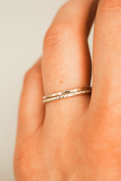 Sparkle Set of 2 Stacking Rings, Sterling Silver