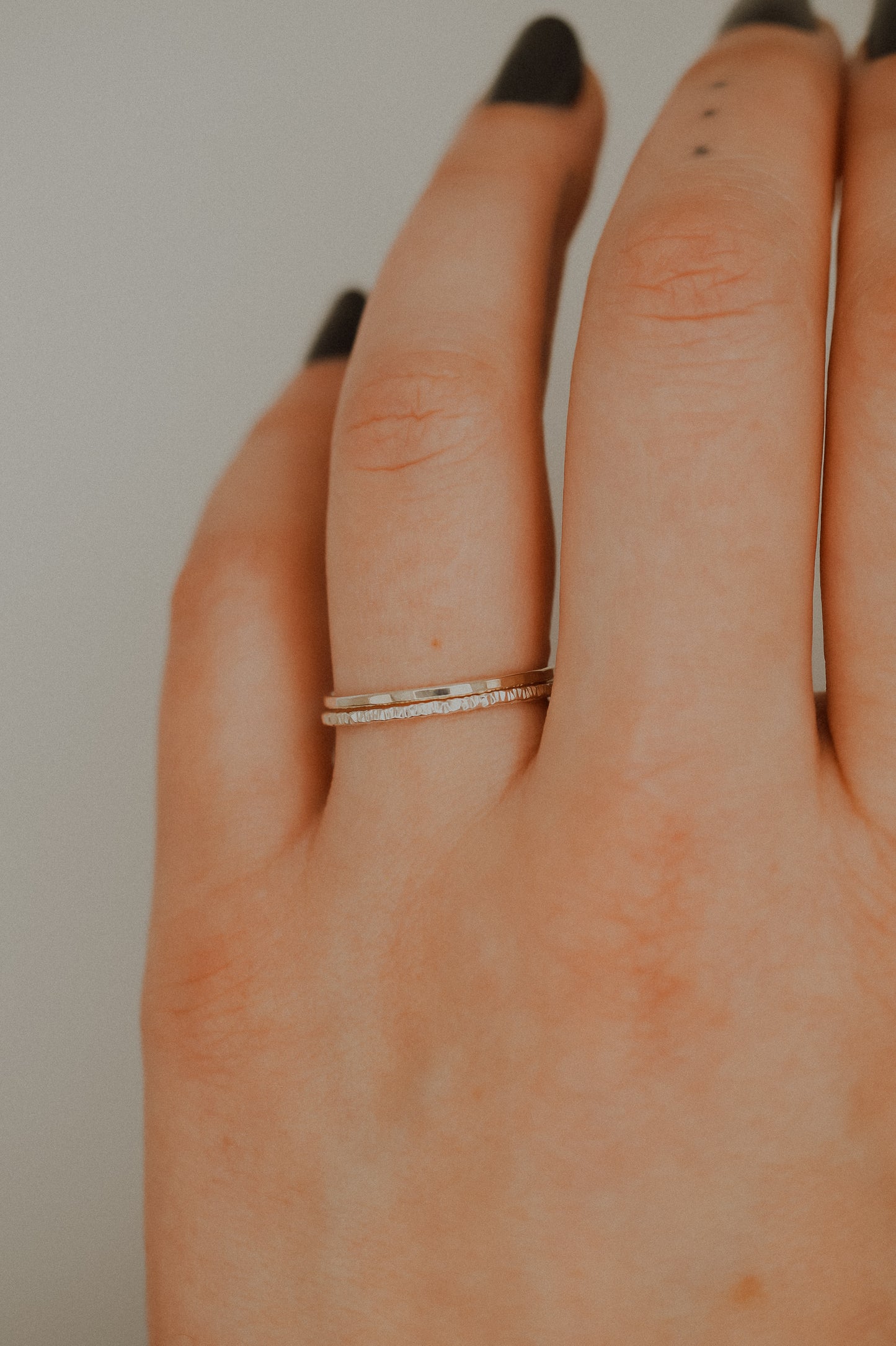 Sparkle Set of 2 Stacking Rings, Sterling Silver