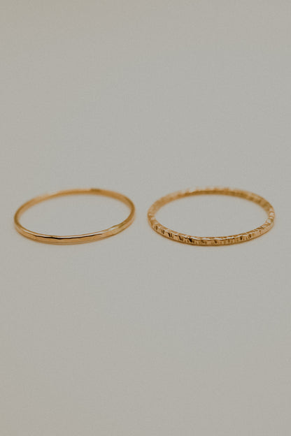 Sparkle Set of 2 Stacking Rings, 14K Gold Fill