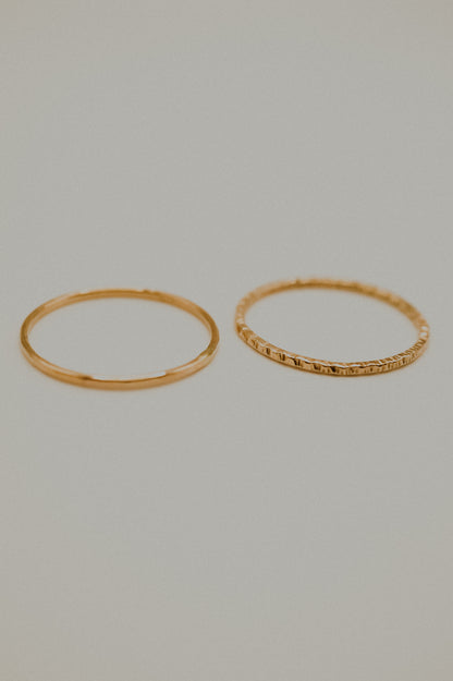 Sparkle Set of 2 Stacking Rings, 14K Gold Fill