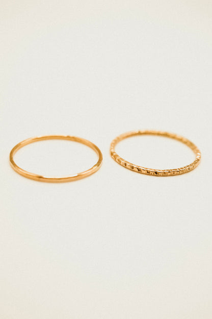 Sparkle Set of 2 Stacking Rings, 14K Gold Fill