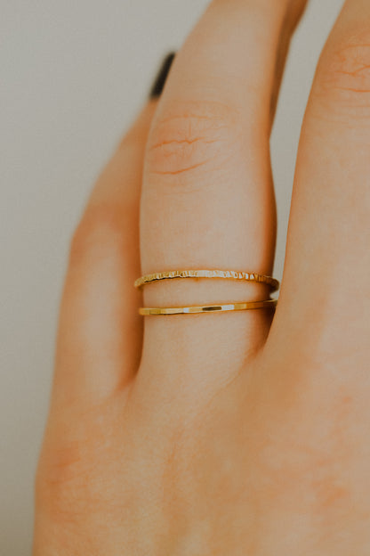 Sparkle Set of 2 Stacking Rings, 14K Gold Fill