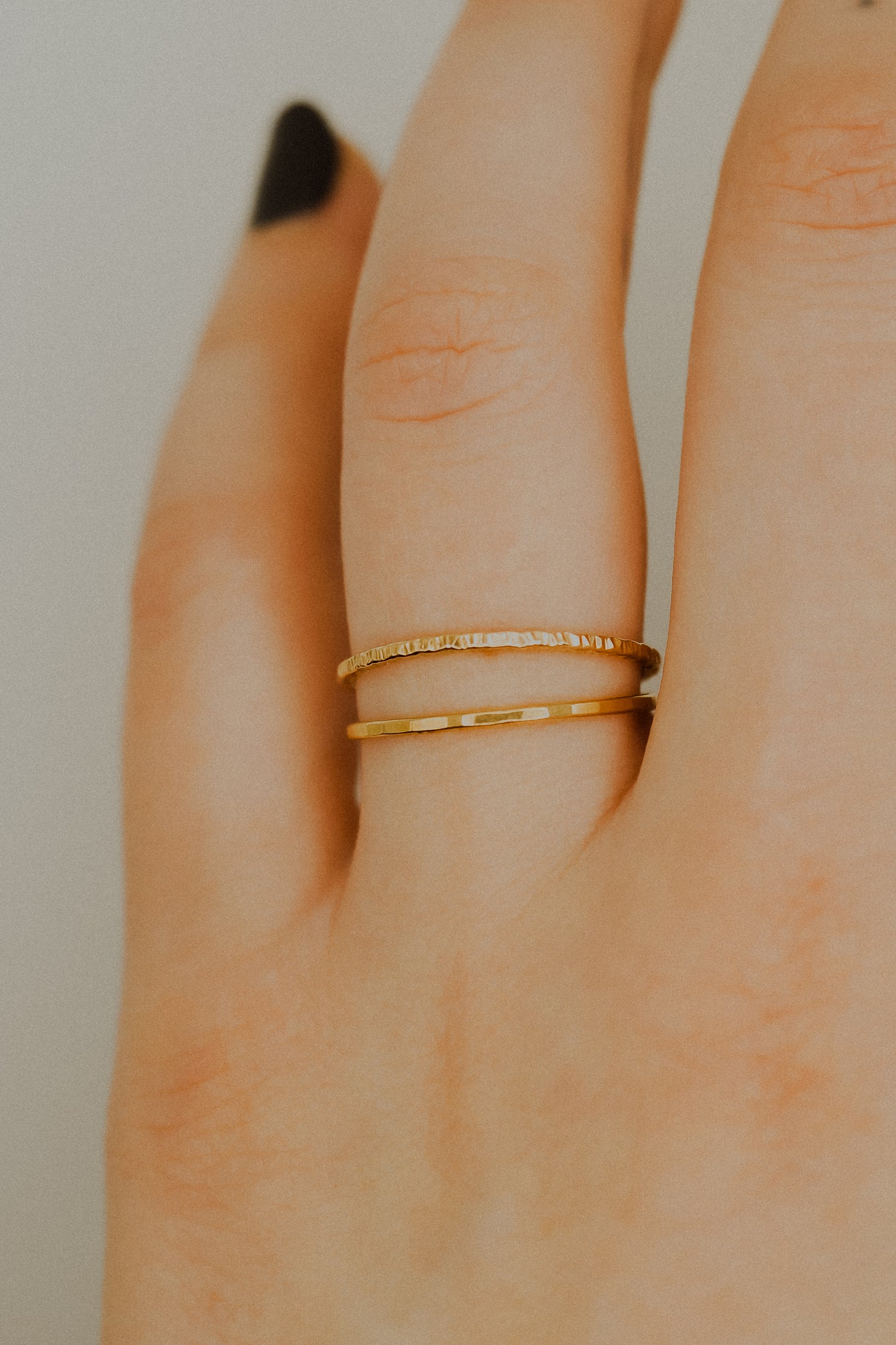 Sparkle Set of 2 Stacking Rings, 14K Gold Fill