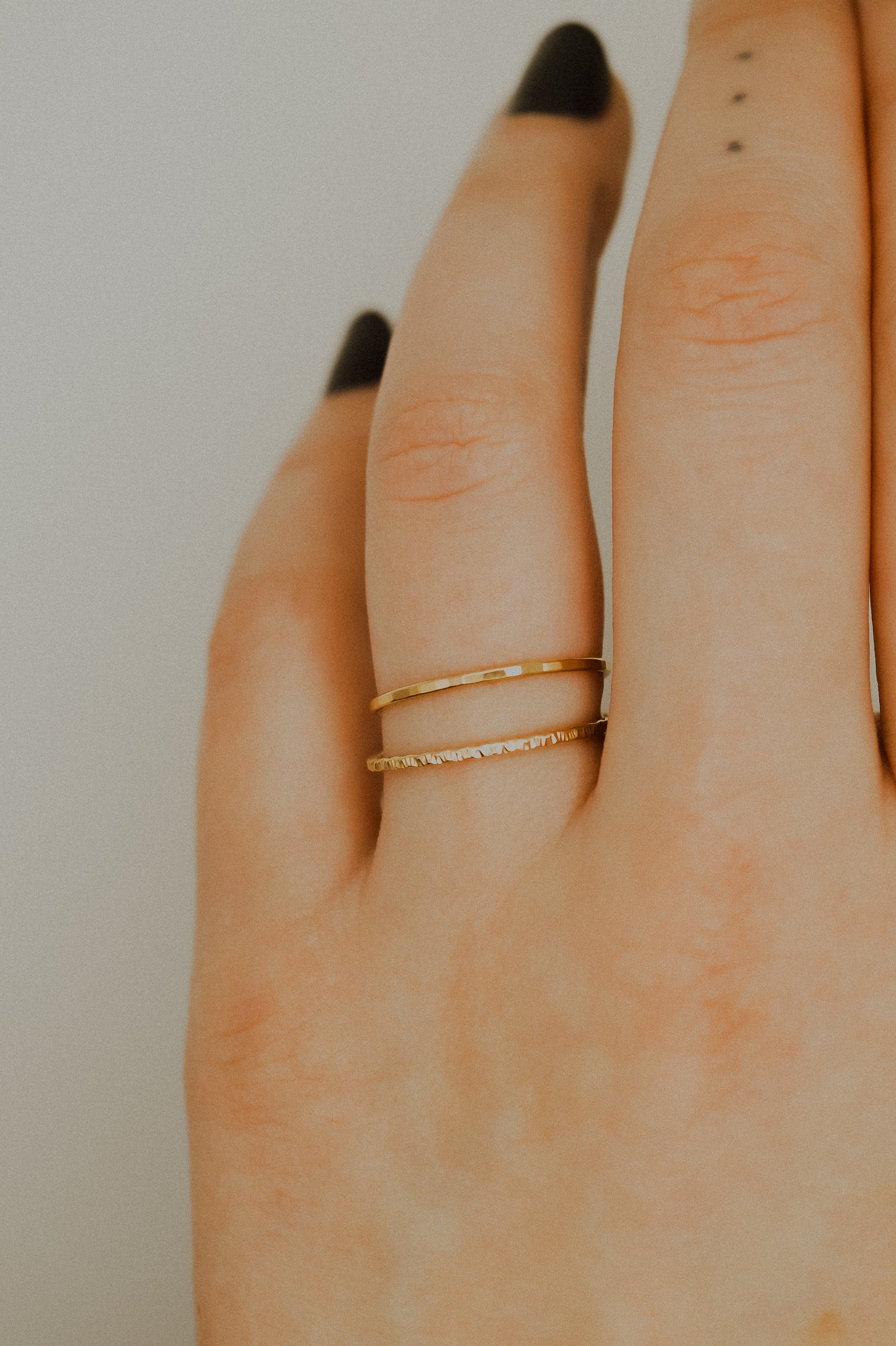 Sparkle Set of 2 Stacking Rings, 14K Gold Fill