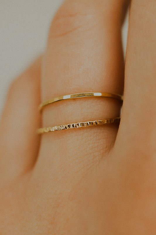 Sparkle Set of 2 Stacking Rings, 14K Gold Fill