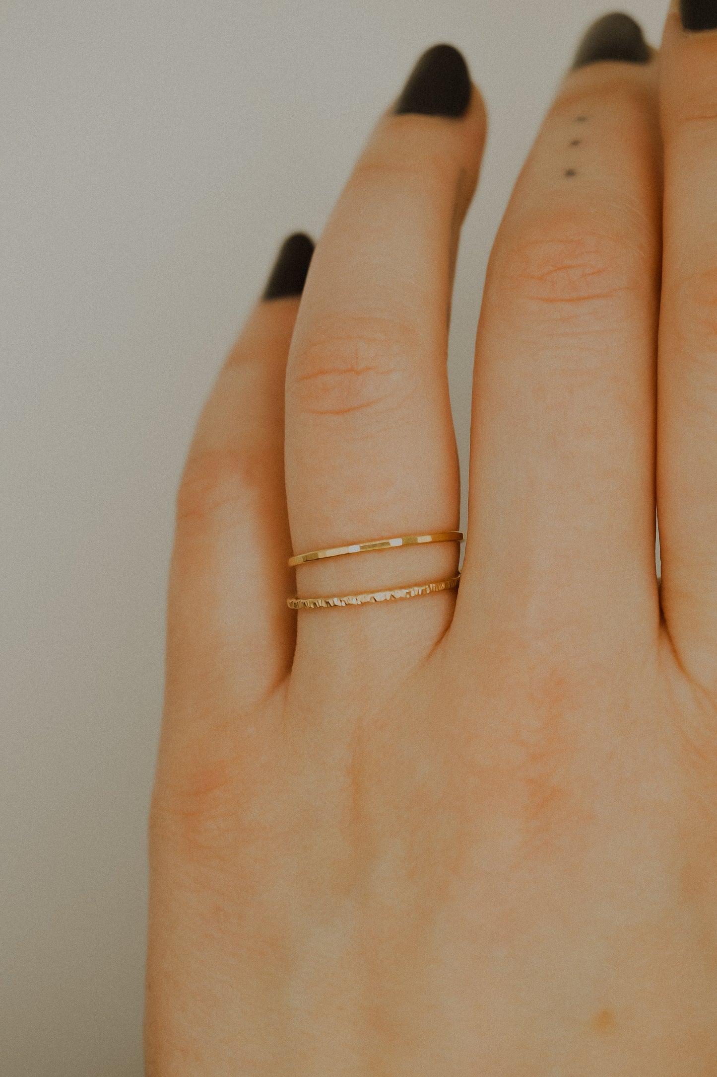 Sparkle Set of 2 Stacking Rings, 14K Gold Fill