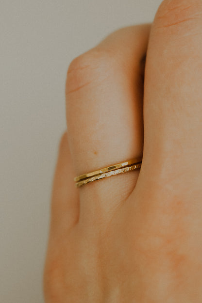 Sparkle Set of 2 Stacking Rings, 14K Gold Fill