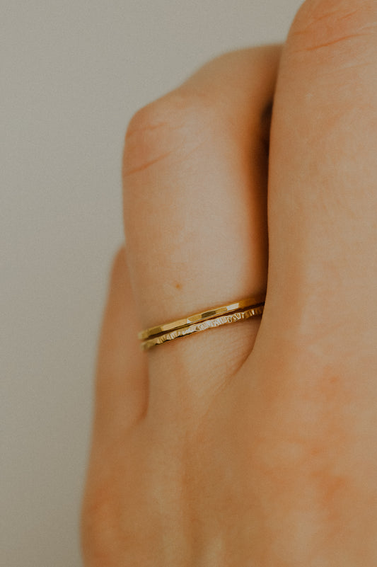 Sparkle Set of 2 Stacking Rings, 14K Gold Fill