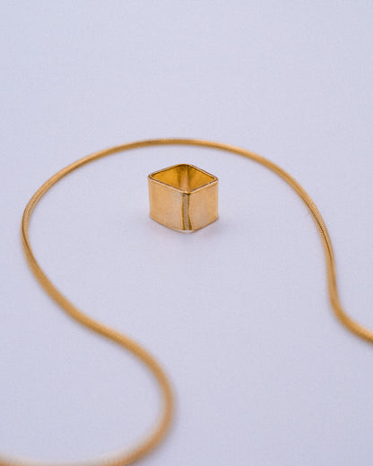 Square Box Necklace, Sterling Silver or Gold Fill