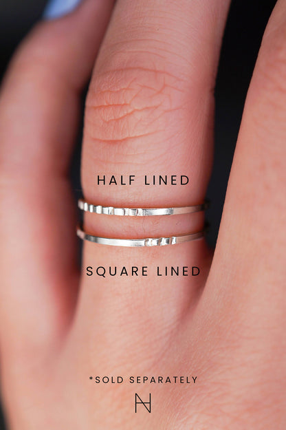 Square Lined Ring, Sterling Silver