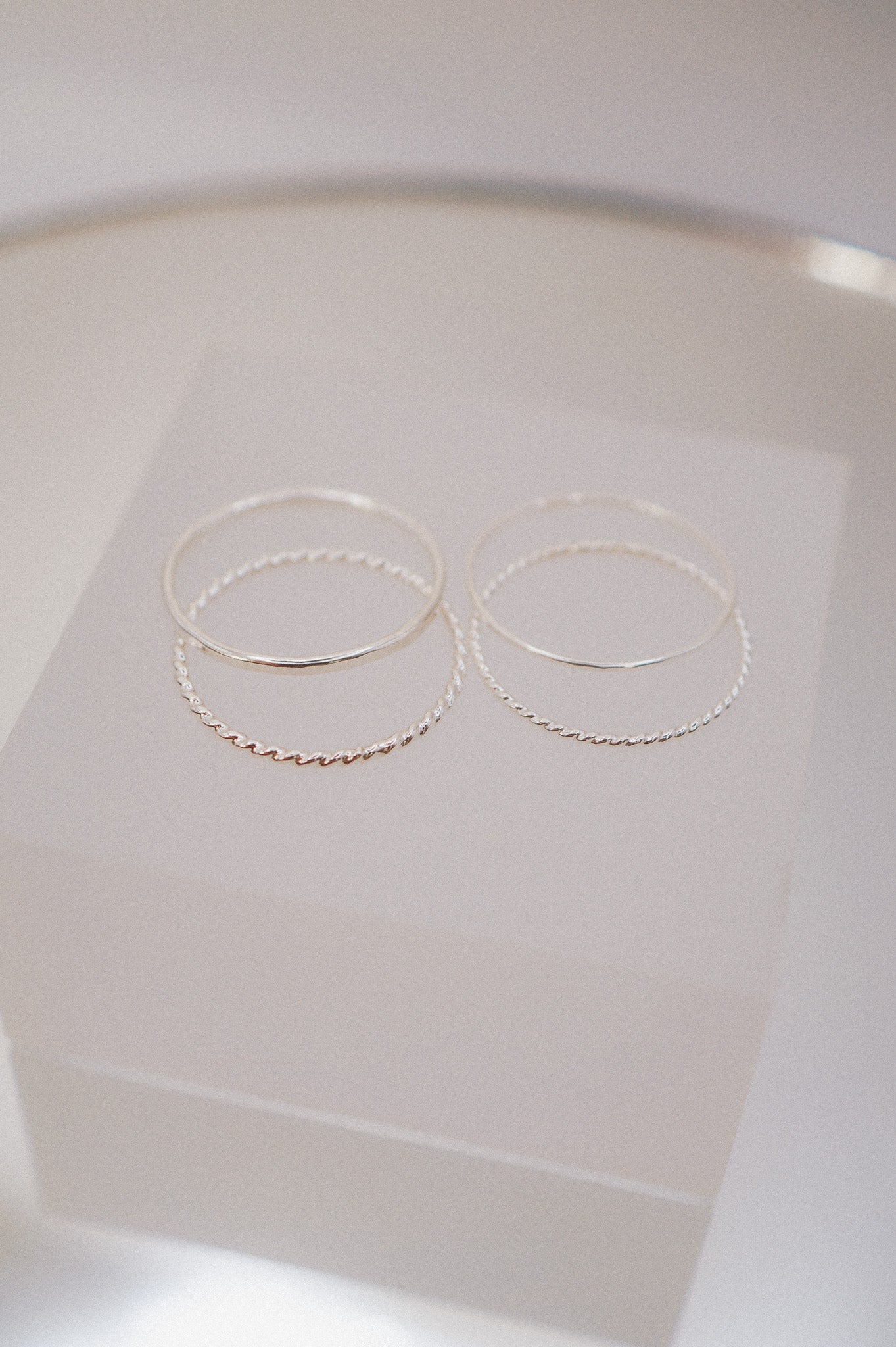 Twist Set of 2 Stacking Rings, Sterling Silver