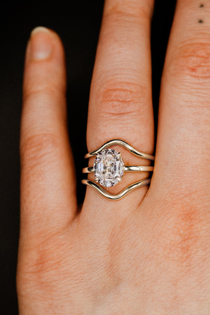 Teardrop Set of 2 Stacking Rings in Gold, Rose Gold or Silver
