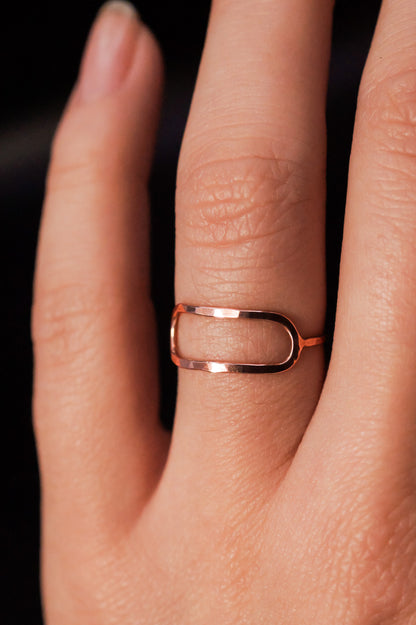 Stadium Ring, Solid 14K Rose Gold