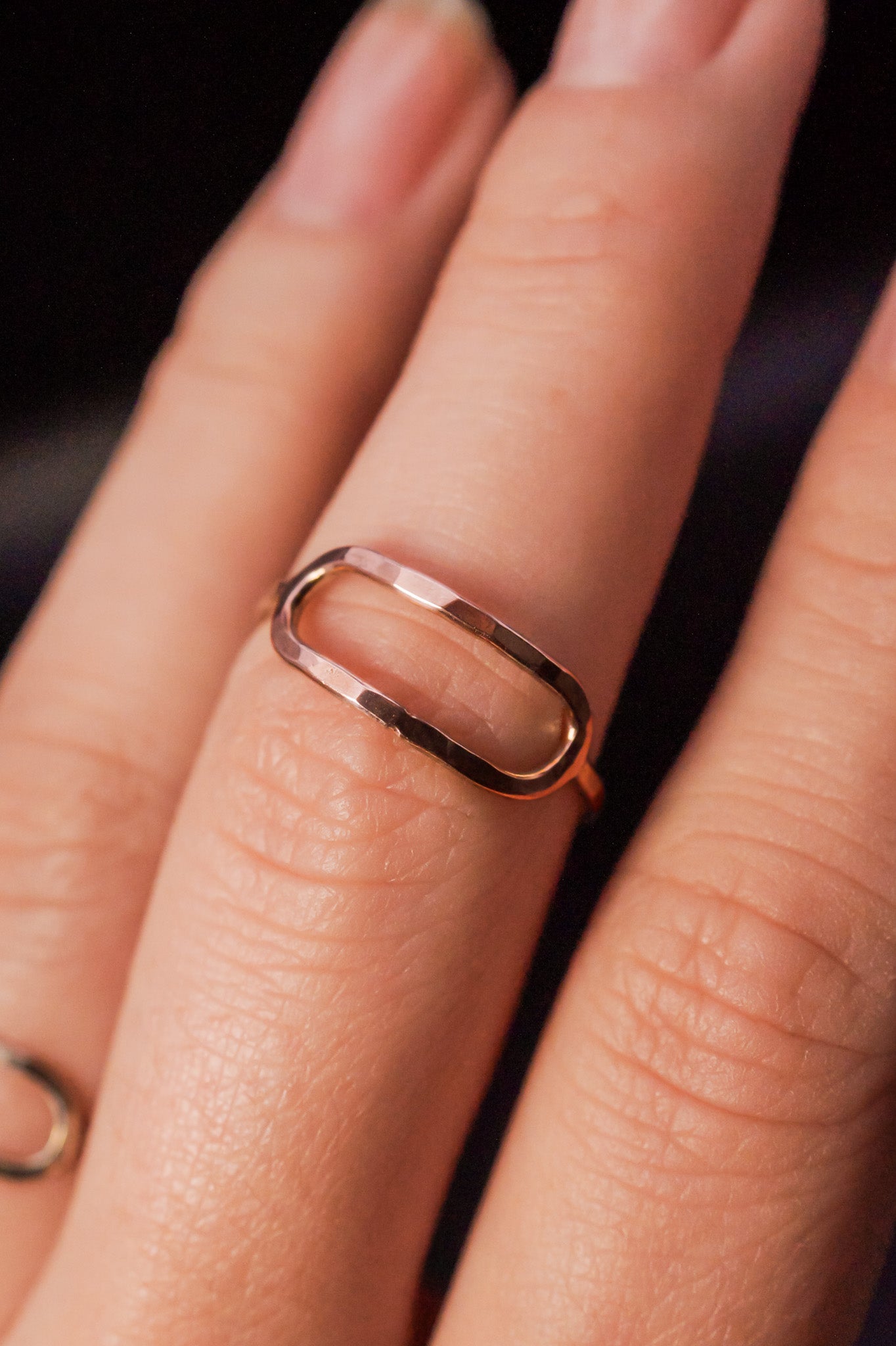 Stadium Ring, Solid 14K Rose Gold