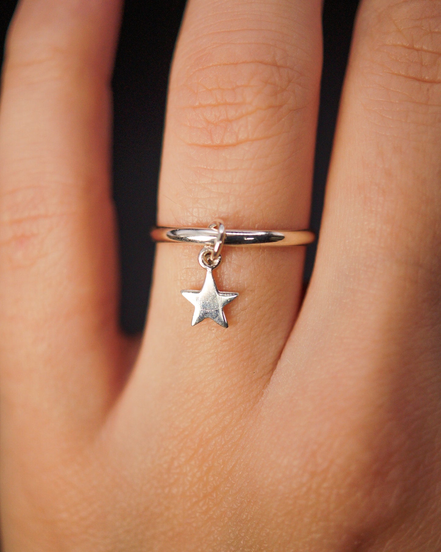 Star Charm Ring, Sterling Silver