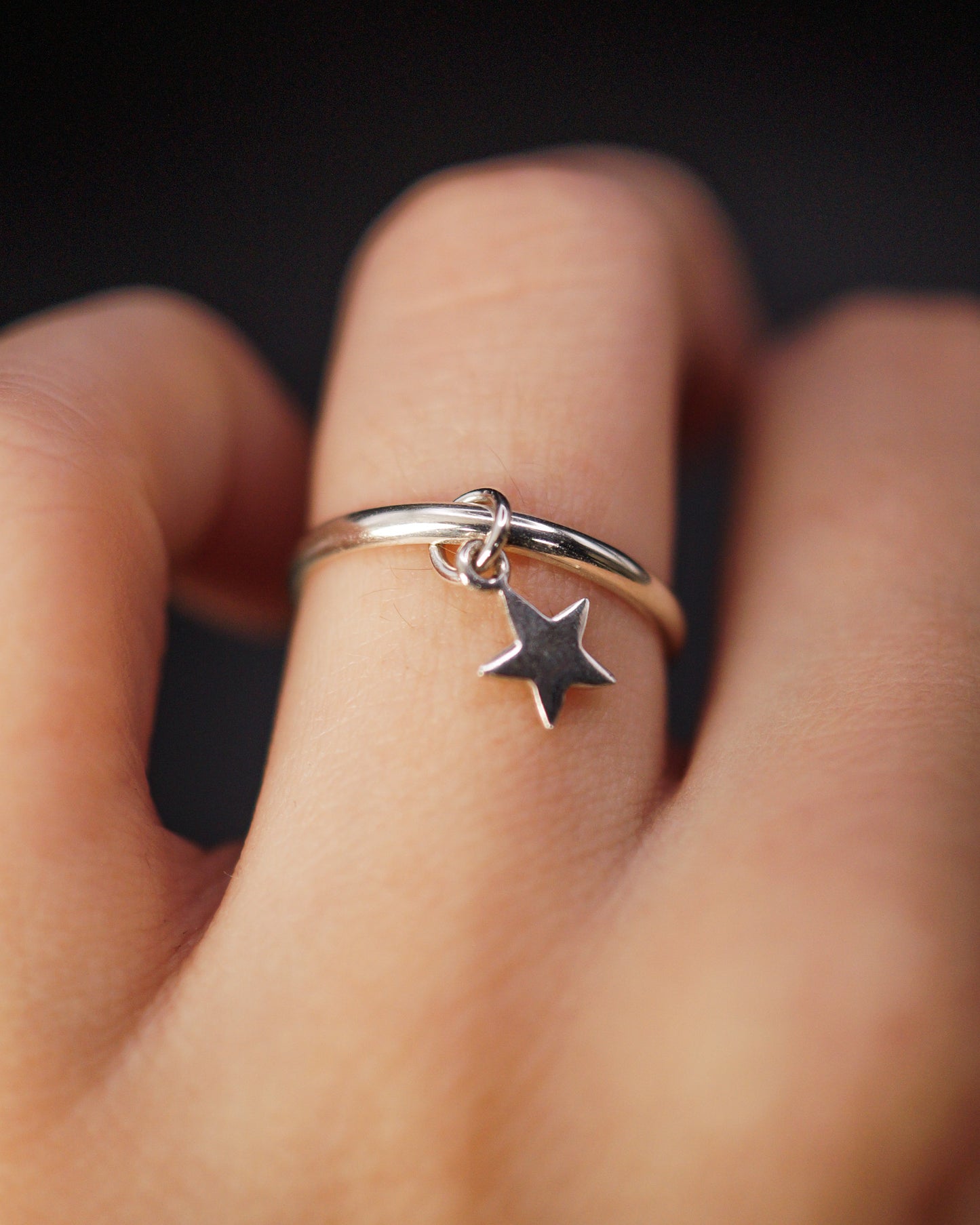 Star Charm Ring, Sterling Silver