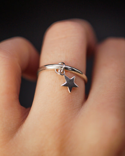 Star Charm Ring, Sterling Silver