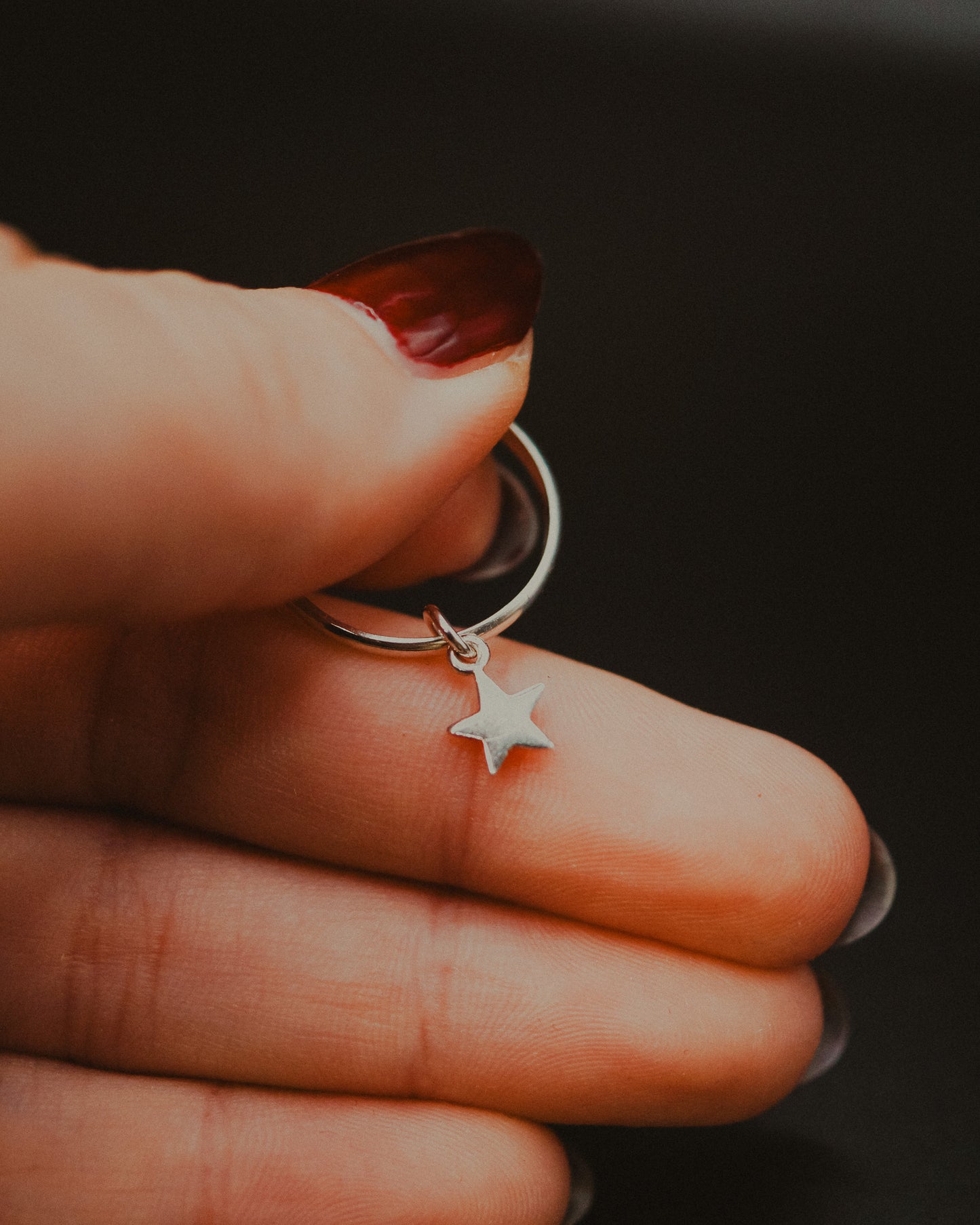 Star Charm Ring, Sterling Silver