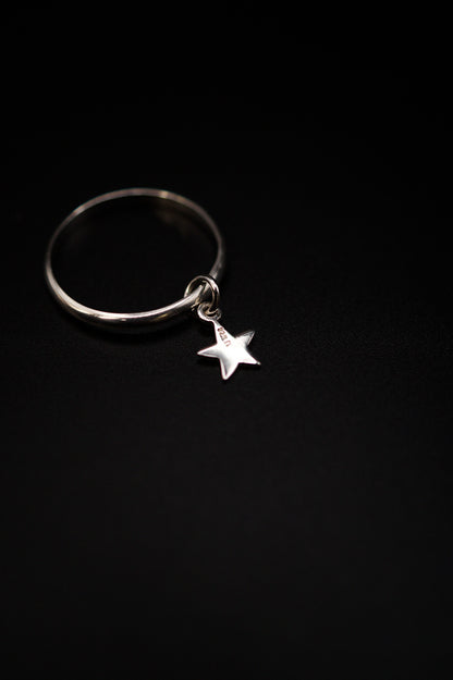 Star Charm Ring, Sterling Silver