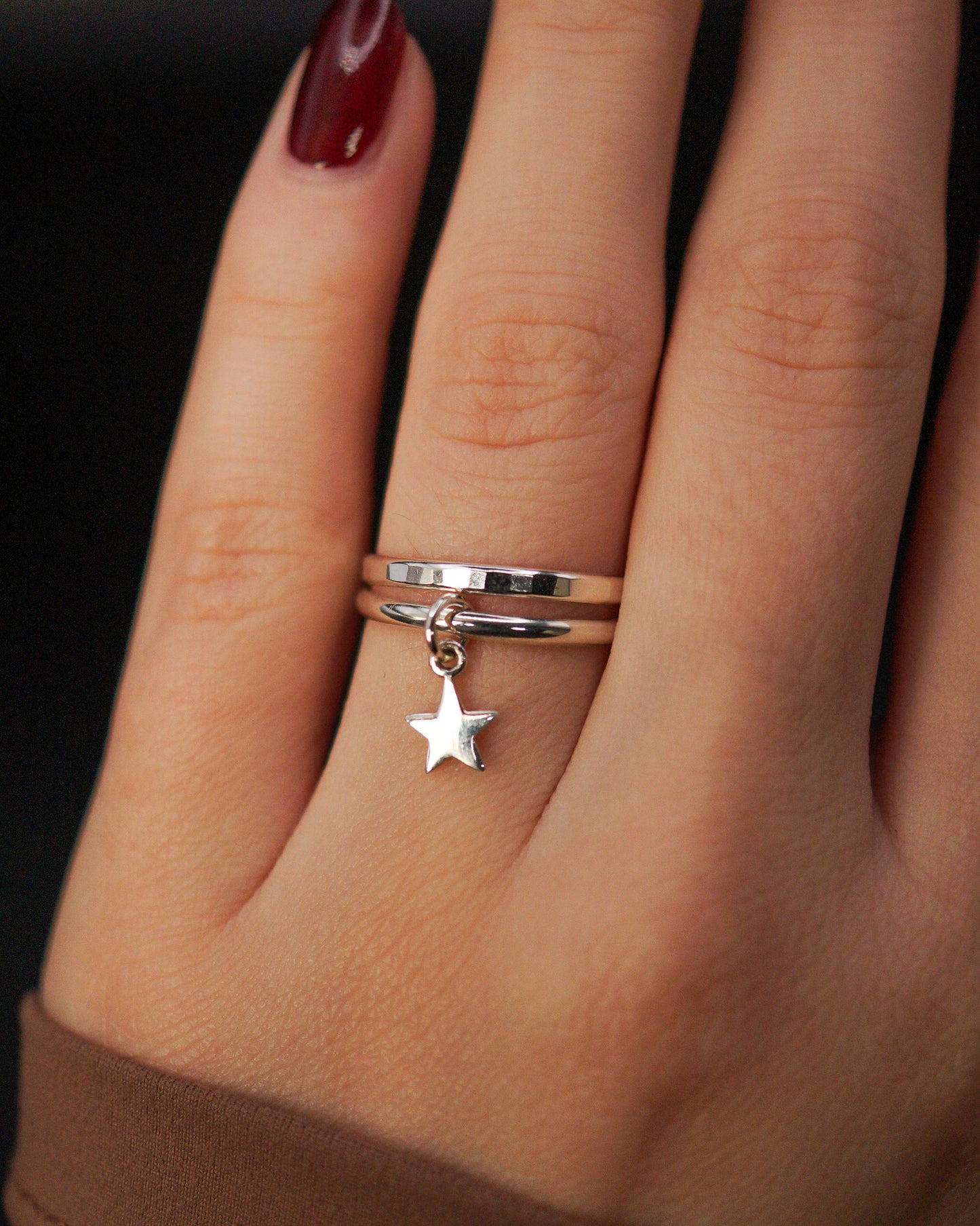 Star Charm Ring, Sterling Silver