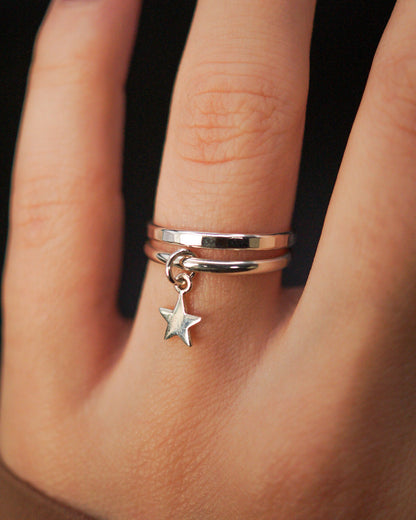 Star Charm Ring, Sterling Silver