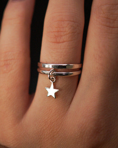 Star Charm Ring, Sterling Silver