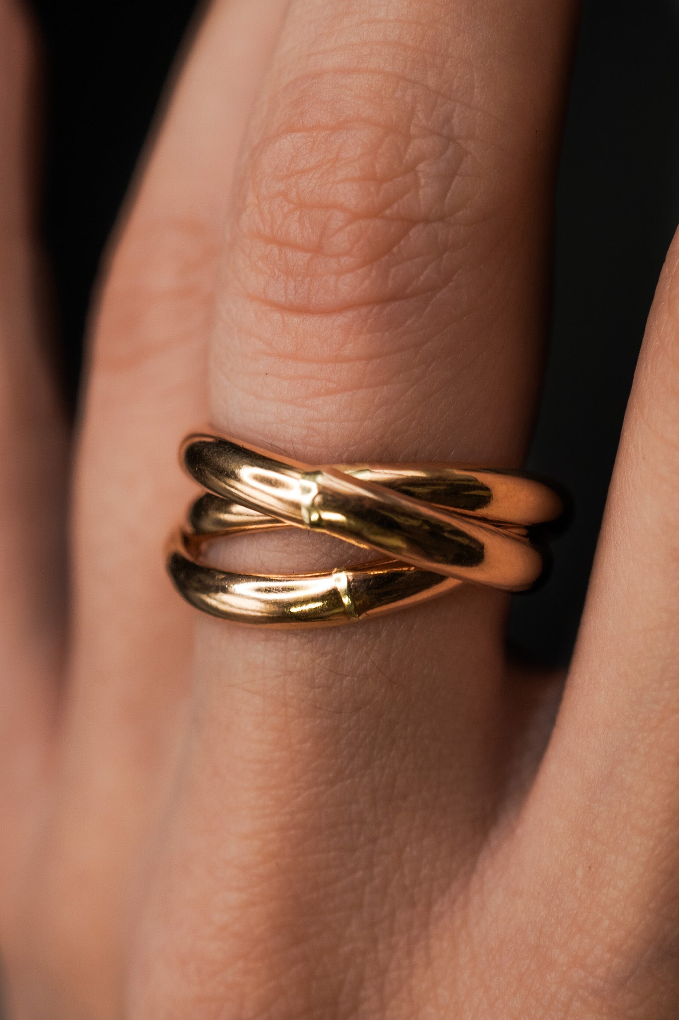 Chunky Interlocking Ring, 14K Gold Fill