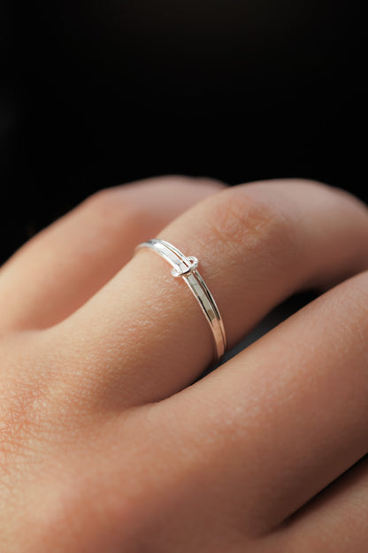 Link Ring, Sterling Silver