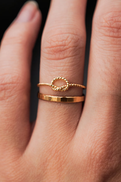 Twist Open Knot Ring, Solid 14K Gold