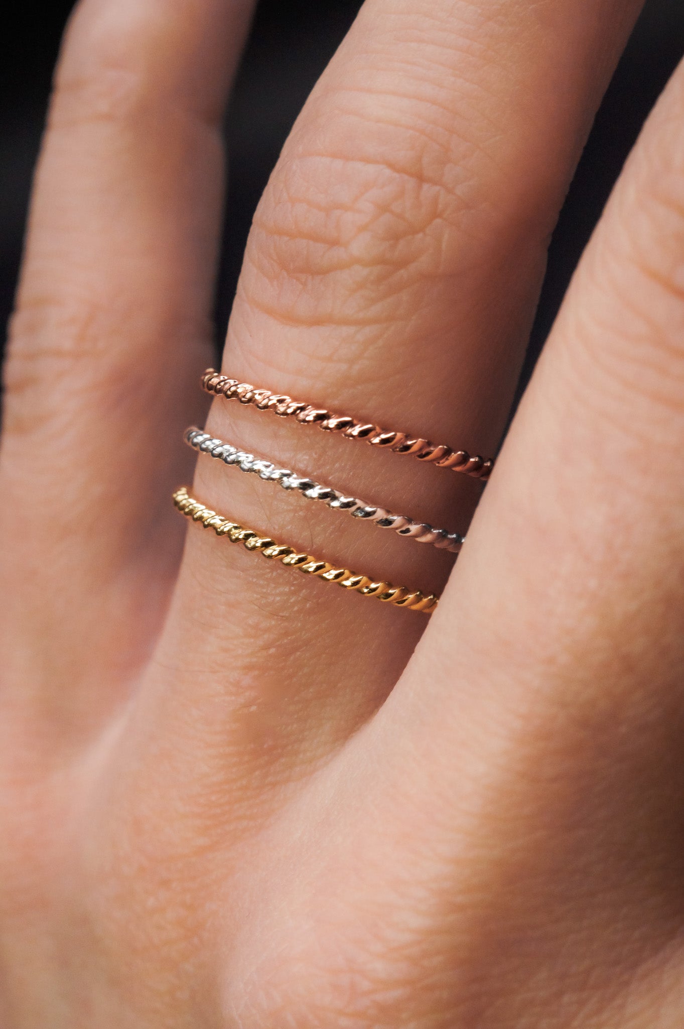 Rose gold clearance ring twist