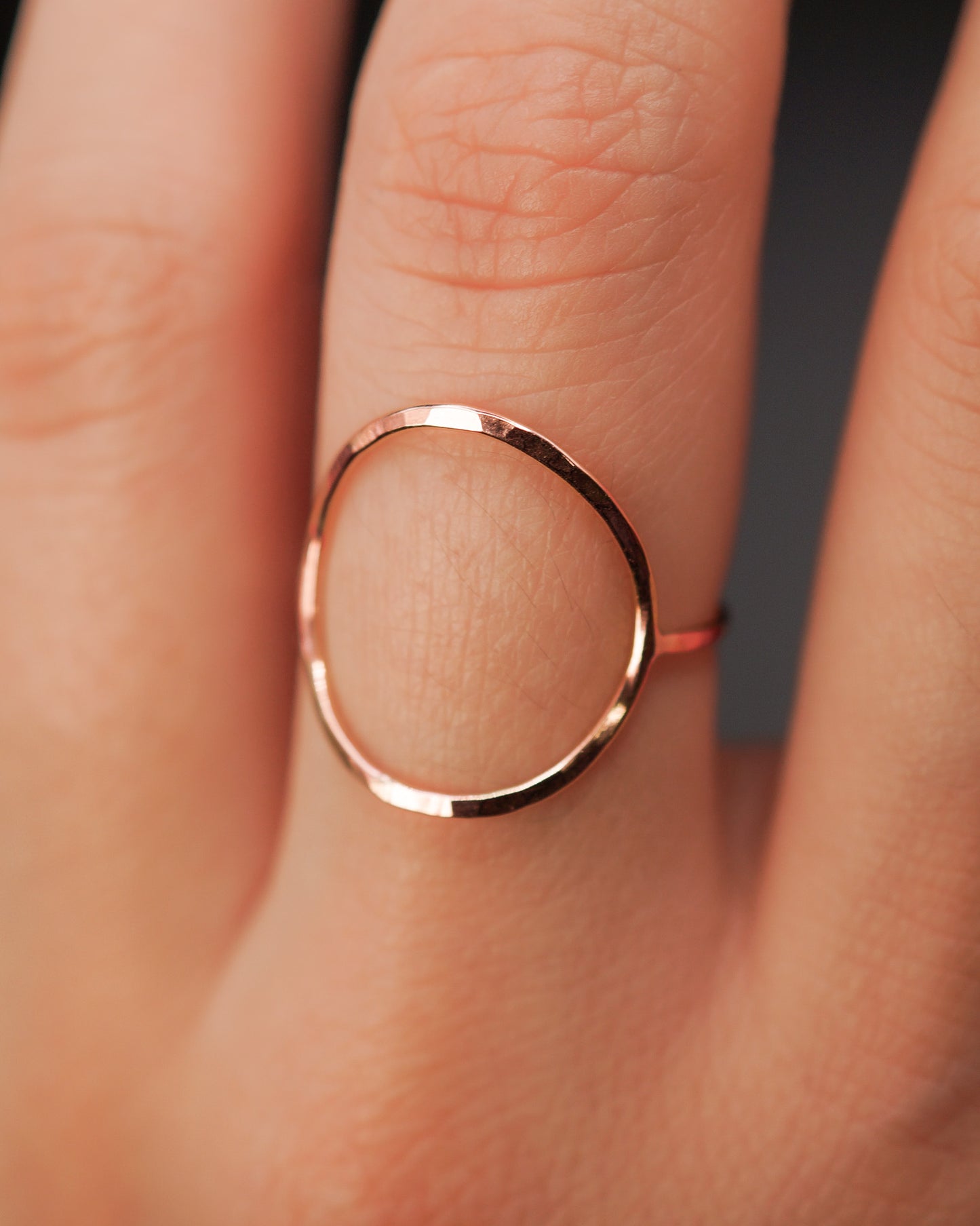 Circle Ring, Solid 14K Rose Gold