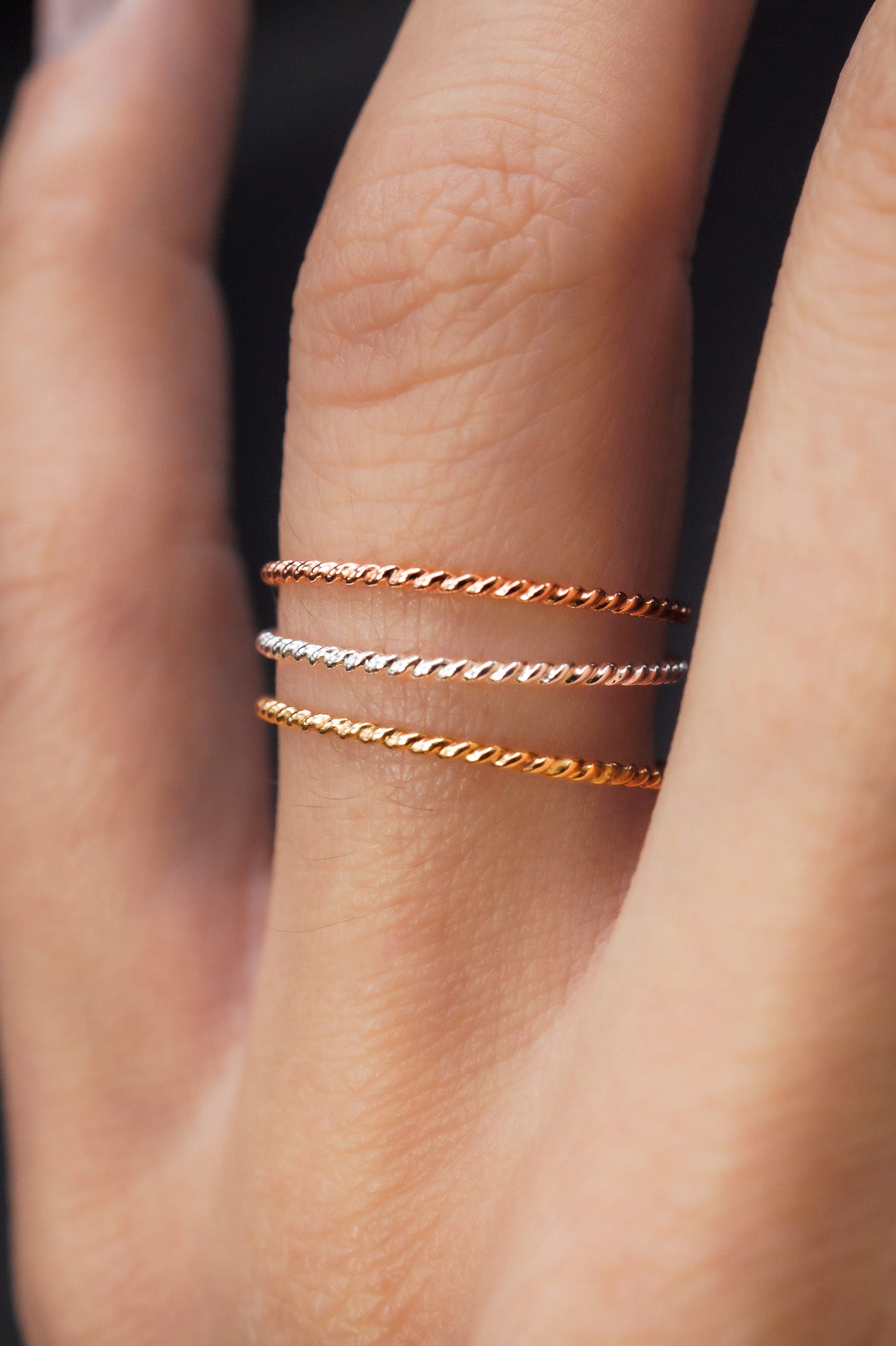 Gold and silver deals twist ring